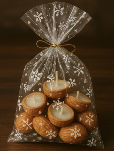 Obrázek z Sada 10 ks plovoucích svíček vlašský ořech ve vánočním balení 