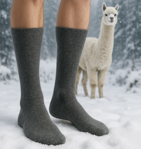 Obrázek z Thermo pánské prodloužené ponožky z alpaka vlny – sada 3 párů, extra hřejivé 