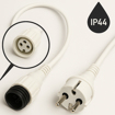 Obrázek z PROFI zdrojový kabel exteriér 1,5m IP44 a šroubovacím těsněným konektorem pro PROFI venkovní osvětlení 