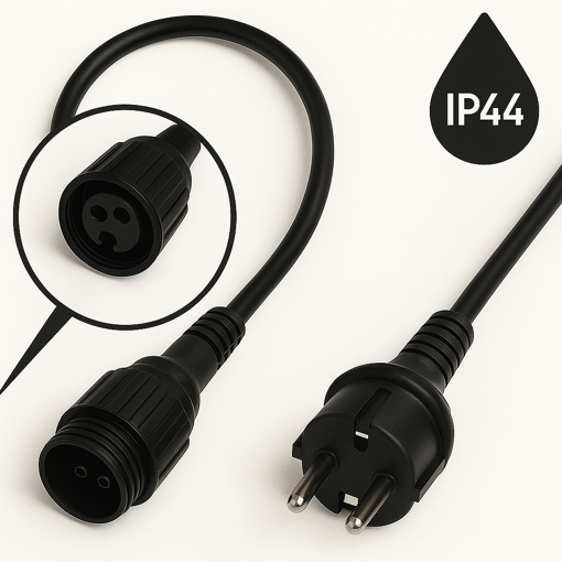 Obrázek z PROFI zdrojový kabel exteriér 1,5m IP44 a šroubovacím těsněným konektorem pro PROFI venkovní osvětlení 