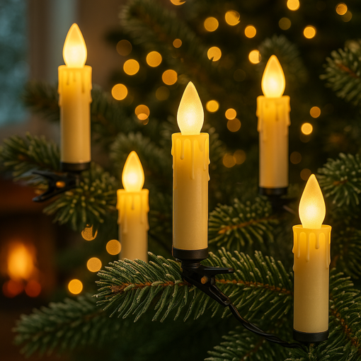 Obrázek z Vánoční plápolající svíčky na stromeček 20 ks 