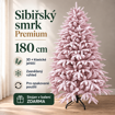 Obrázek z Umělý vánoční stromek Sibiřský smrk PREMIUM 180 cm – růžové zasněžení, 3D + klasické jehličí, stojan v balení 