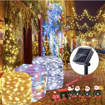 Obrázek z Solární vánoční osvětlení 100 LED / 11 m – dekorativní světelný řetěz bez připojení k elektrické síti 