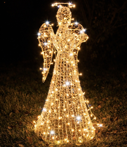 Obrázek z XXL LED vánoční anděl 140 cm s flash efektem – působivá světelná dekorace pro zahradu, vstup i interiér 
