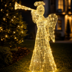 Obrázek z Venkovní XL LED anděl s trumpetou 105 cm s flash efektem 