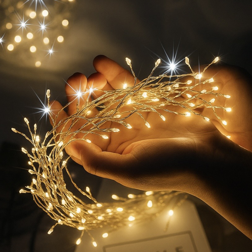 Obrázek z Nano LED vánoční řetěz - ježek, venkovní 600 LED / 25 m s FLASH efektem a časovačem 