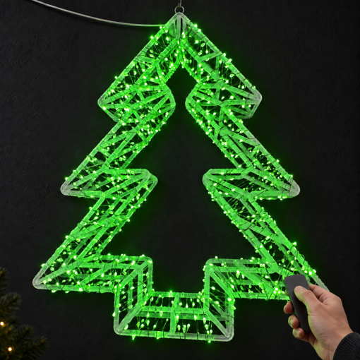 Zelený závěsný LED stromek 45 cm s 800 LED