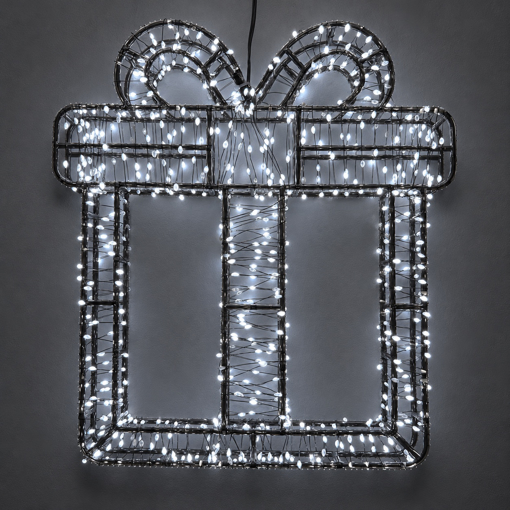 Závěsný LED dárek 45 cm – studená bílá